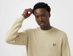 Fred Perry Waffle Knit Sweatshirt -Pied Chic Soldes Magasin sz 673734 e scaled