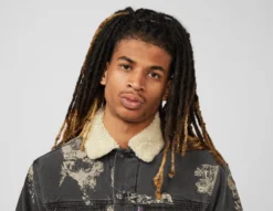 ICECREAM All Over Print Sherpa Denim Jacket -Pied Chic Soldes Magasin sz 676070 d scaled