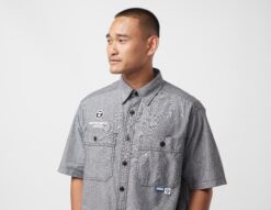 AAPE By A Bathing Ape Short Sleeve Chambray Shirt -Pied Chic Soldes Magasin sz 673270 d
